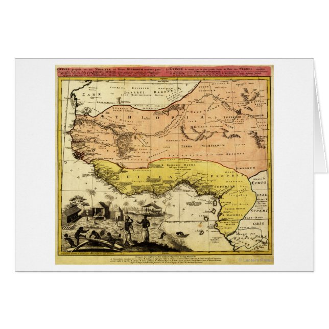 Westerna AfrikaPanoramisk kartaVästra Afrikan Hälsningskort (Framsidan Horizontal)