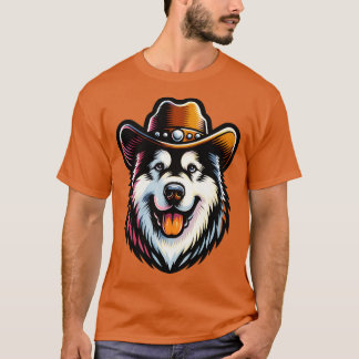 Westerna Alaska Malamute Cowboy Hund TShirt T Shirt