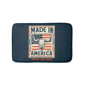 Westerna amerikanska Land Cow Skull 4 juli Badrumsmatta