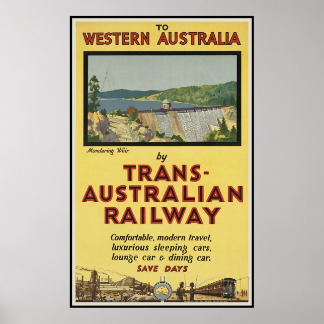 Westerna Australien efter Trans-Australian Railway Poster (Framsidan)