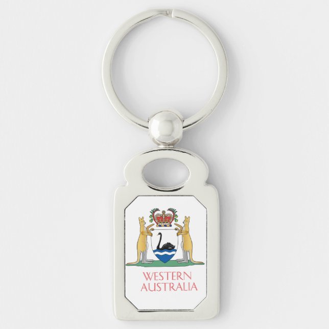 Westerna Australien jackar arm Rektangulärt Silverfärgad Nyckelring (Framsidan)