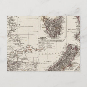 Westerna Australien Tasmania och Nya Zeeland Vykort