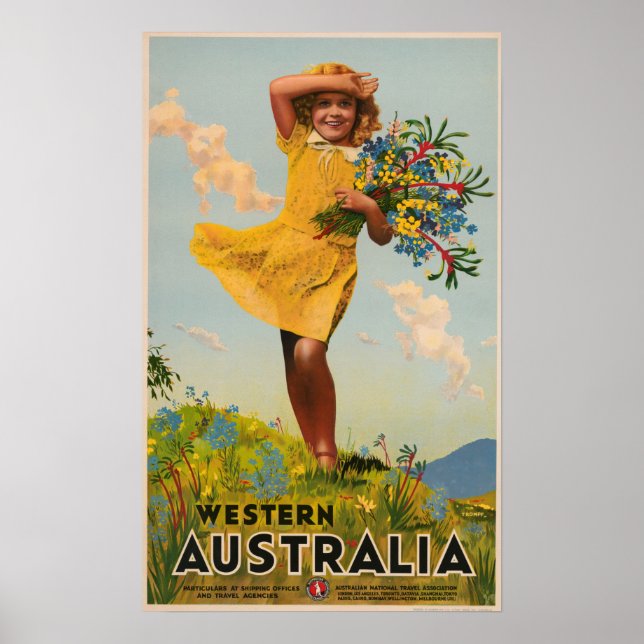 Westerna Australien vintage resor ad Poster (Framsidan)