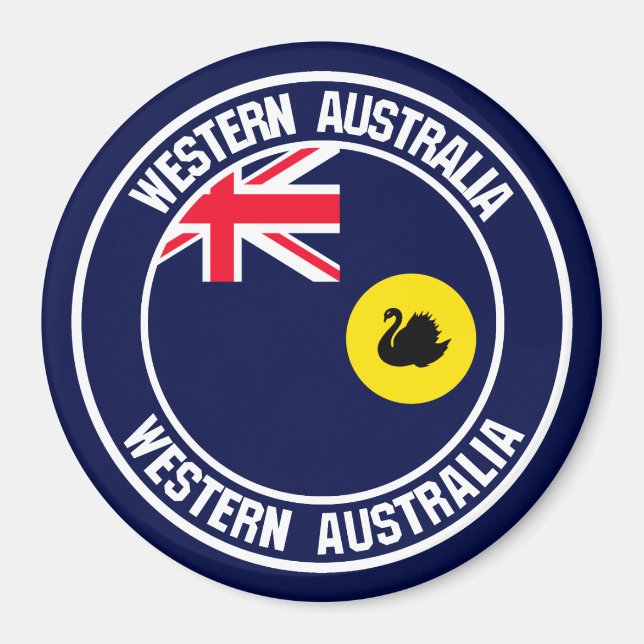Westerna Australienrundabordsemblem Magnet (Framsidan)