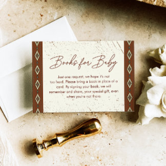 Westerna Aztec, Rustic Boho Bokar för Baby Tilläggskort