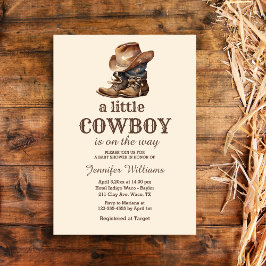 westerna babydusch för små cowboyskor inbjudningar