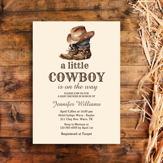 westerna babydusch för små cowboyskor inbjudningar (Skapare uppladdad)