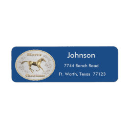 Westerna Bälte Buckle jul Returadress Etikett