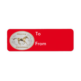 Westerna Bälte Buckle jul Returadress Etikett