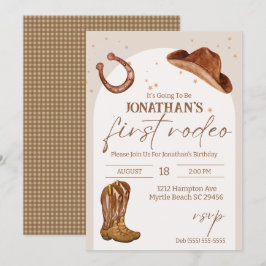 Westerna barn, Cowboy First Rodeo Birthday Inbjudningar