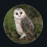 Westerna Barn Uggla Dart Board Darttavla<br><div class="desc">Westerna Barn Uggla - Miged Watercolor Painting Art Benice Forest Bird</div>