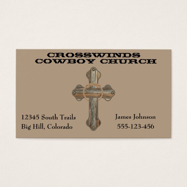 Westerna Barn Wood Kor med Rope Visitkort (Framsidan)