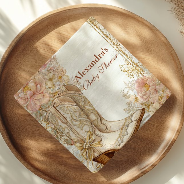 Westerna Blommigten Boots  Babykläder Pappersservett (Skapare uppladdad)