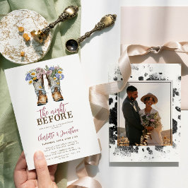 Westerna blommor Boots Rustic Rehearsal Middag Inbjudningar