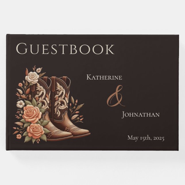 Westerna blommor från land med CowboyBoots Gästböcker (Framsida)