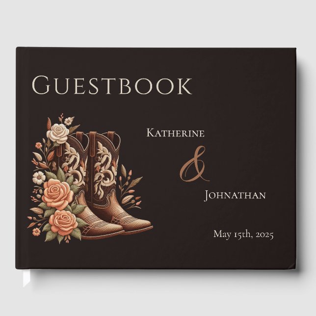 Westerna blommor från land med CowboyBoots Gästböcker (Framsida)