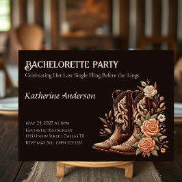 Westerna blommor från land med CowboyBoots Inbjudningar