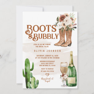 Westerna Boho Boots och Bubly Möhippa Inbjudningar
