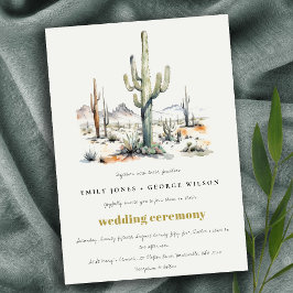 Westerna Boho Cactus Desert Ligcape Bröllop Inbjudningar