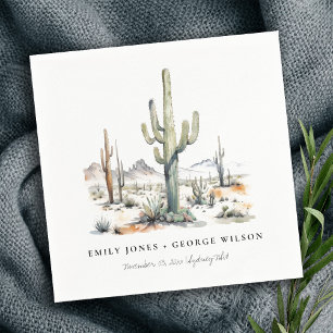 Westerna Boho Cactus Desert Ligcape Bröllop Pappersservett