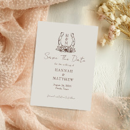 Westerna Boho Horseshoe Bröllop spara datum Spara Datumet