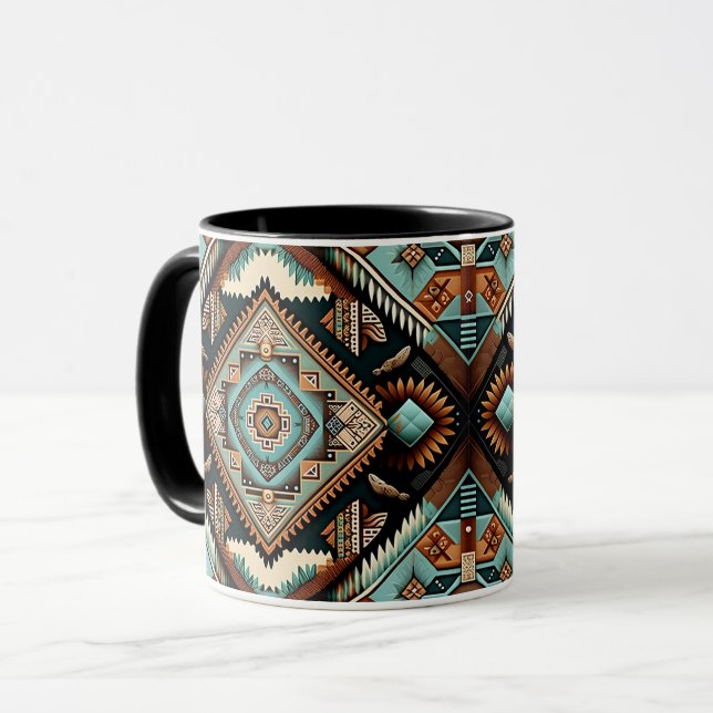 Westerna Boho Mönster Mugg (Framsida vänster)