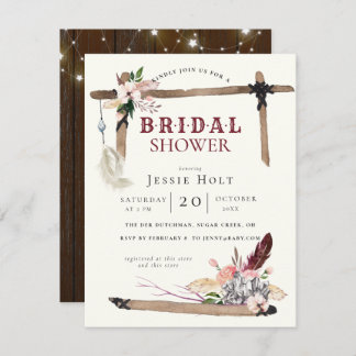 Westerna Boho Stil2-Möhippan Inbjudningar