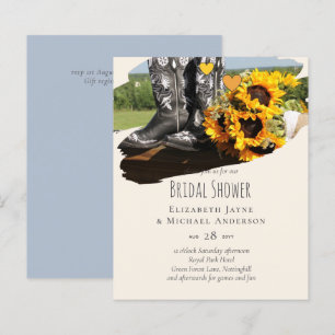 Westerna Boots Sunblommor Rustic Bröllop