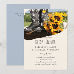 Westerna Boots Sunblommor Rustic Bröllop
