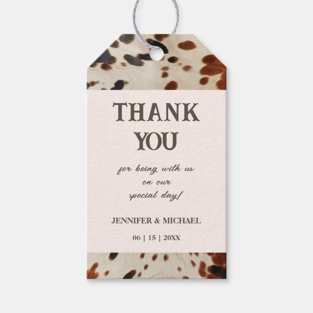 Westerna Bröllop-bröllopsförmån Presentetikett (Framsidan)