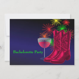 Westerna Bröllop CowboyBoots Vin Bachelorette Inbjudningar