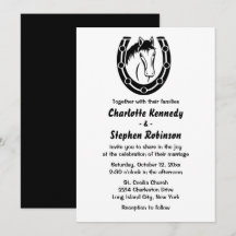 Westerna Bröllop Horse Land Horseshoe Black
