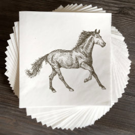 Westerna Bröllop Horse Rustic Land Equestrian Pappersservett