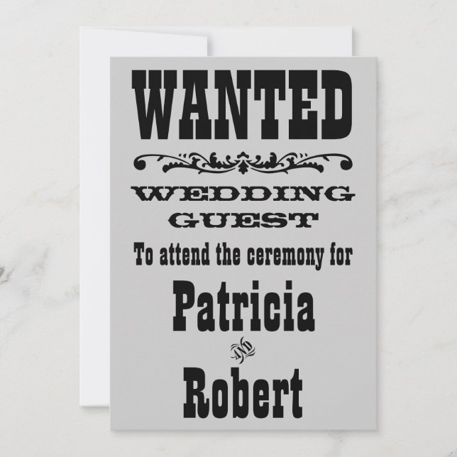 Westerna Bröllop | Inbjudan (Framsida)