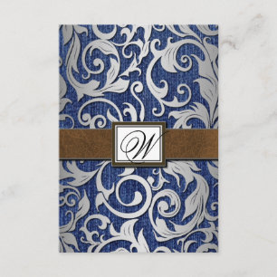 Westerna Bröllop OSA för lädermonogram Denim Kort