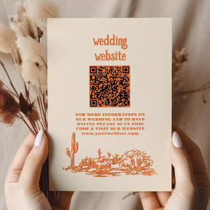 Westerna Bröllop QR CODE för sydvästra Land Tilläggskort