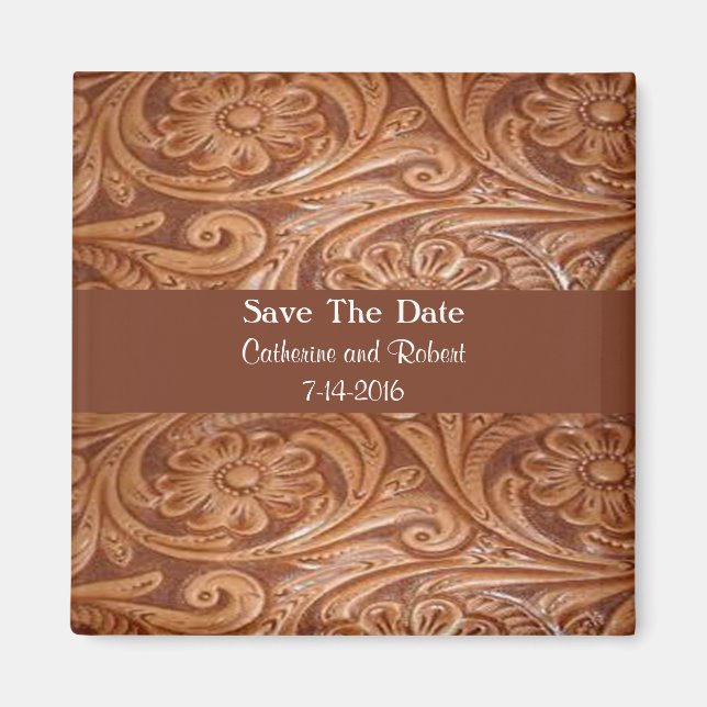 Westerna Bröllop spara datum Magnet (Framsidan)