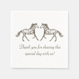 Westerna Bröllop Tack Horse Rustic Land Pappersservett