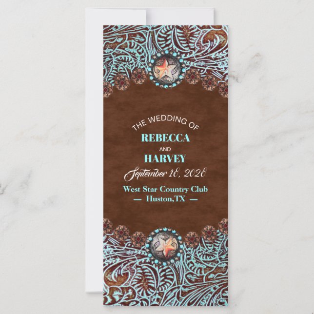 westerna bröllopsprogram av sköldpadda (Framsida)