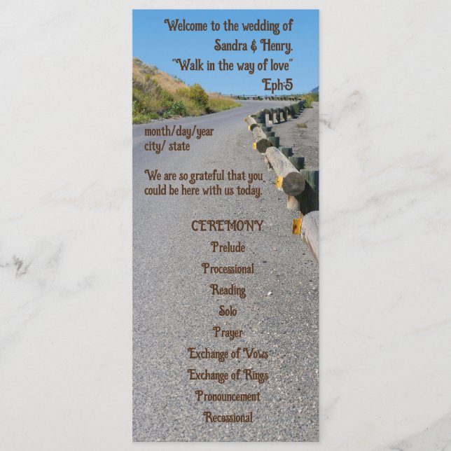 Westerna Bröllopsprogrammet land Solros Program (Framsida)