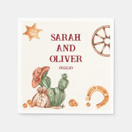 Westerna bruna elegant bröllop pappersservett