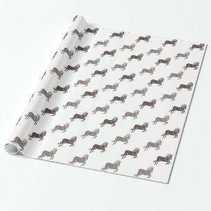Westerna brushhästar Birthday Presentpapper
