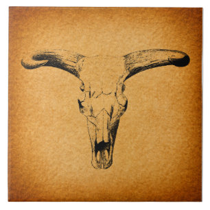 Westerna Bull Horns Kakelplatta