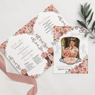 Westerna Charro Quinceañera-programmet ro Guld Inbjudan