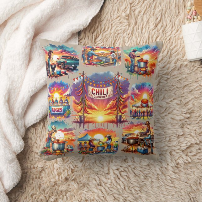 Westerna Chili Cookoff Scenes 1 Kudde (Filt)