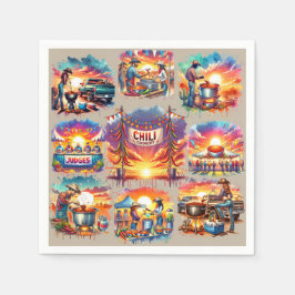 Westerna Chili Cookoff Scenes 1 Pappersservett