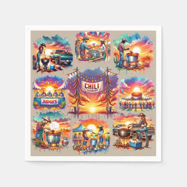Westerna Chili Cookoff Scenes 1 Pappersservett (Framsidan)