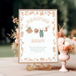 Westerna Cowboy Baby Shower Nappar Hunt Poster
