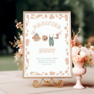 Westerna Cowboy Baby Shower Nappar Hunt Poster