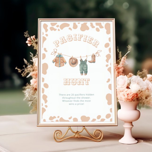 Westerna Cowboy Baby Shower Nappar Hunt Poster (Skapare uppladdad)